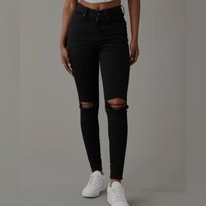 American Eagle Black Distressed Jeans